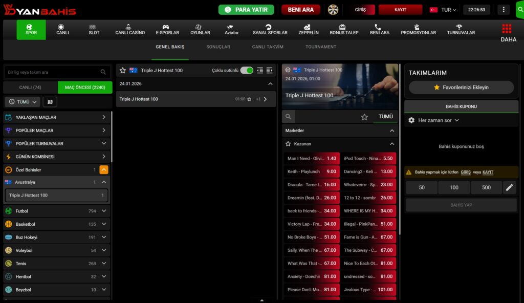 yanbahis spor bonusları